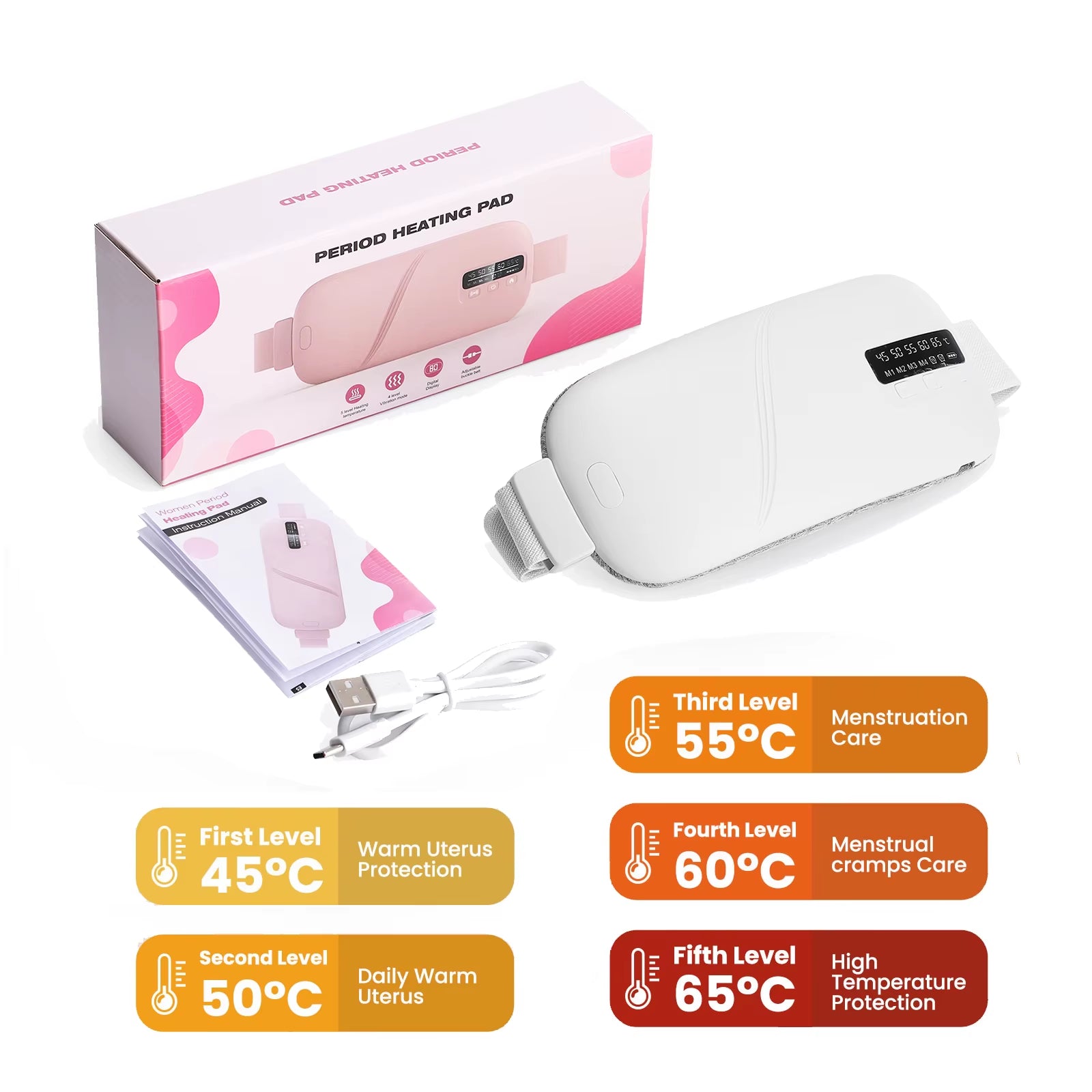 Calentador inteligente para periodo con masaje 